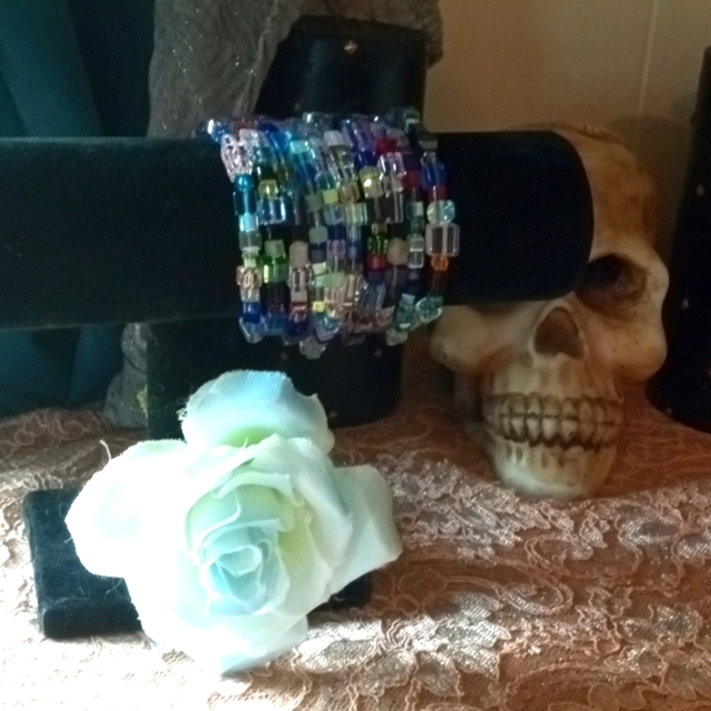 Handmade glass cube bracelets